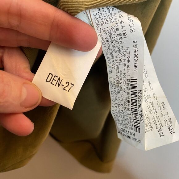 Zara Woman Off-the-Shoulder Poof Sleeve Green Button Detail Dress Size S - Picture 11 of 16